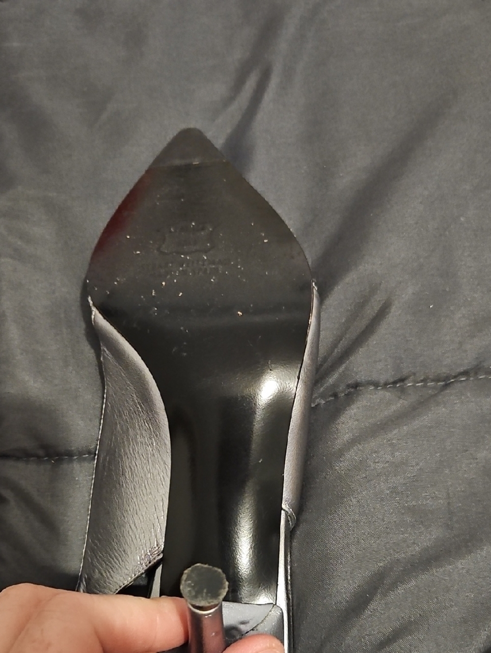 Stuart Weitzman Silver‎ Lace Pointed Sparkley Slingback Heels Size 6 - Picture 5 of 5
